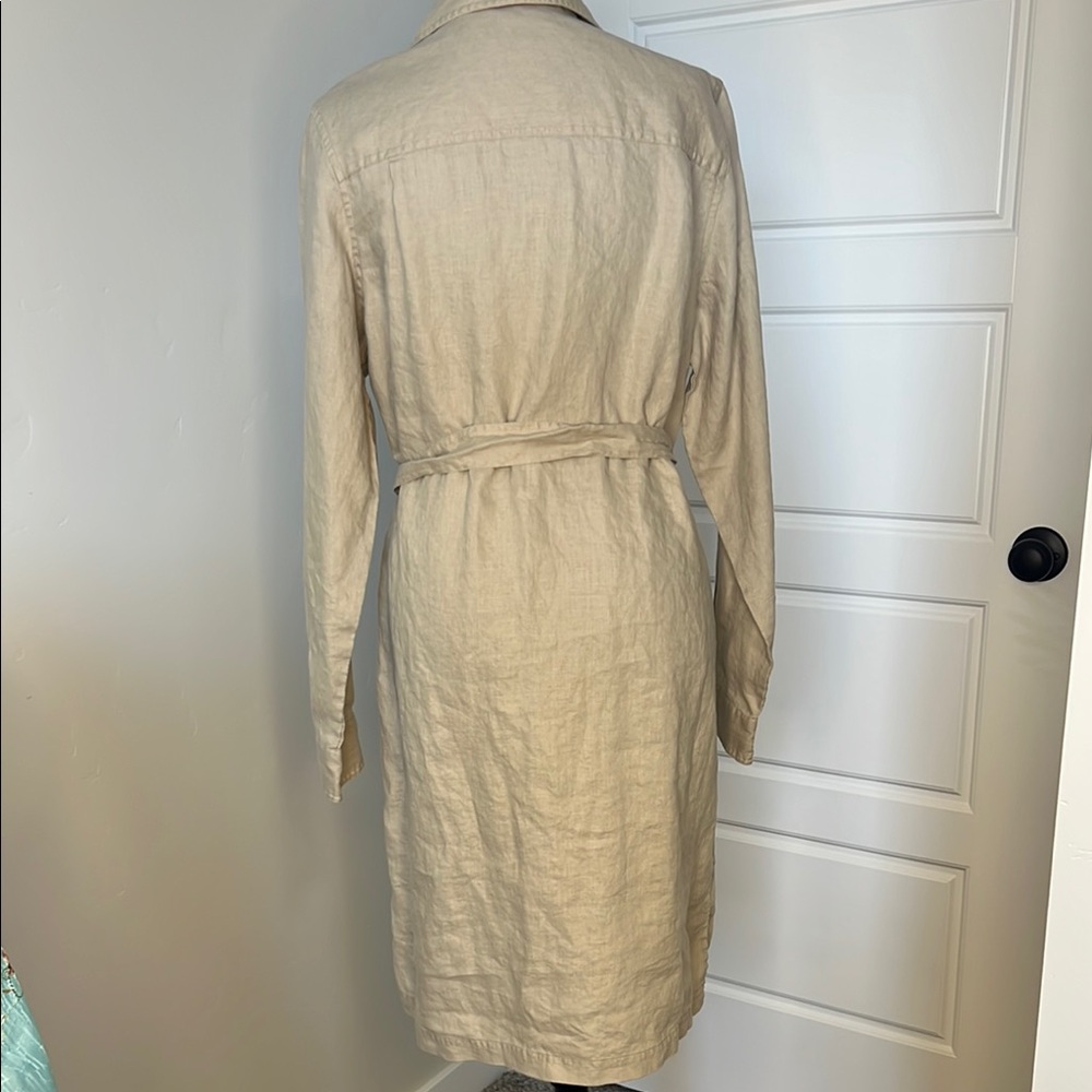 Pendleton Linen Beige Button-Down Shirt Dress Siz… - image 3